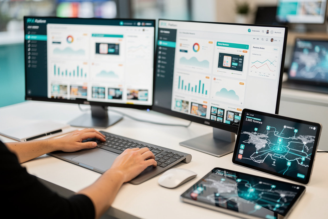 Retailvisions.com RVx Platform cloud-based content management system for Digital Out-of-Home retail media network